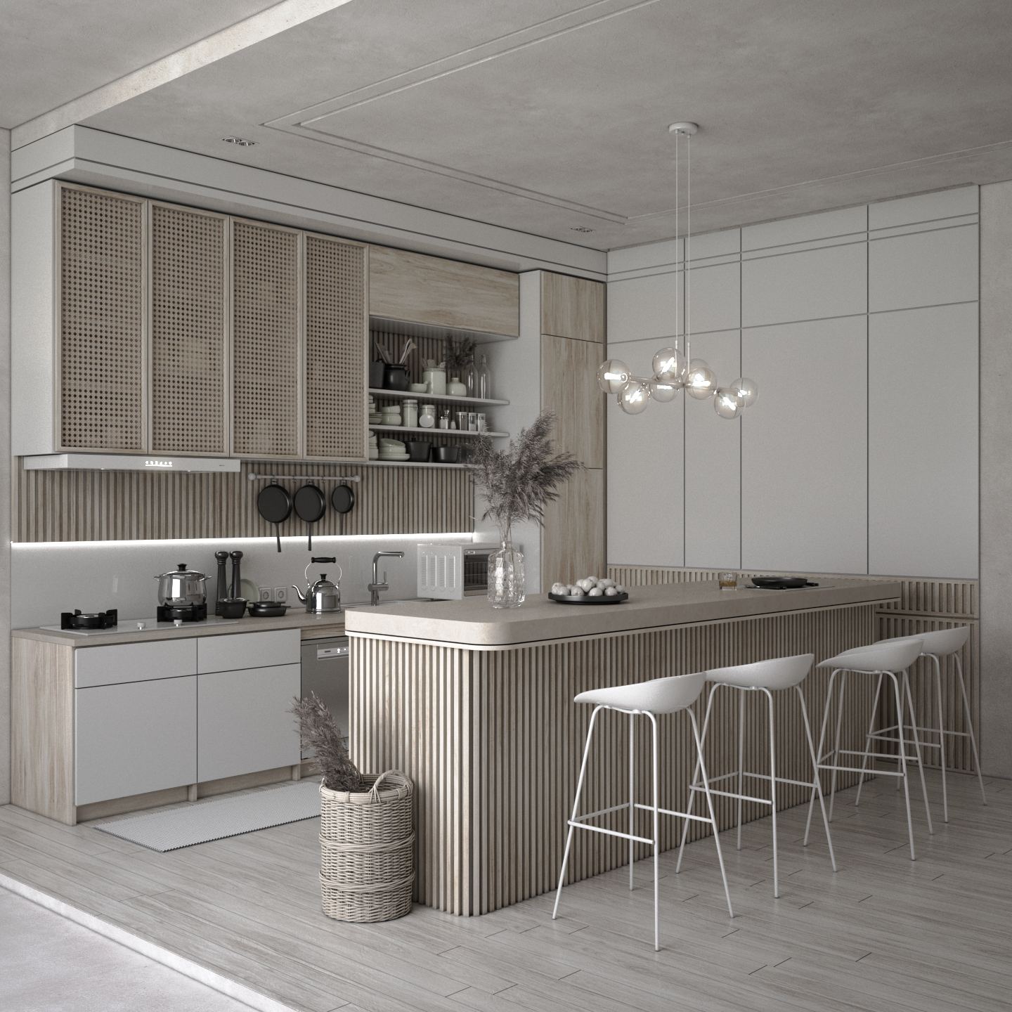 Desain Interior Kitchen Set Japanese Scandinavian